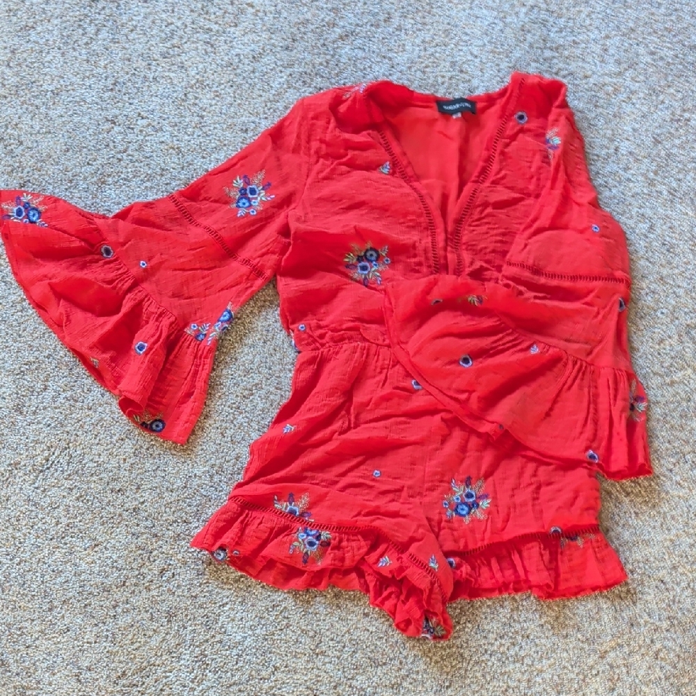 Sugarlips Vibrant Red Shorts Jumpsuit